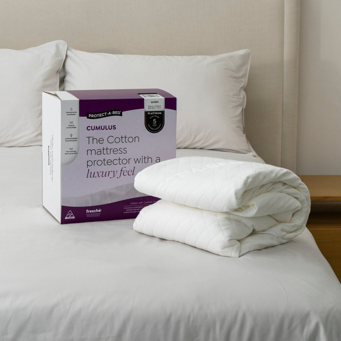 Cumulus™ Cotton Jacquard Fitted Waterproof Mattress Protector