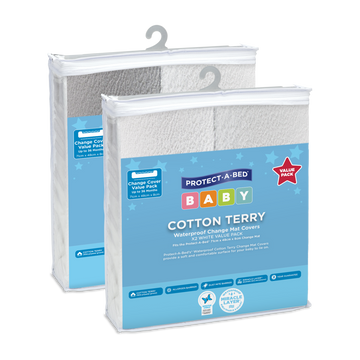 Cotton Terry Change Mat Covers - Twin Pack