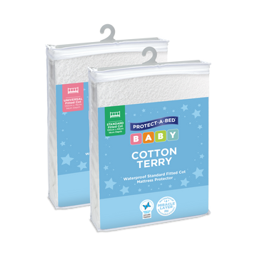 Cotton Terry Fitted Waterproof Cot Mattress Protector