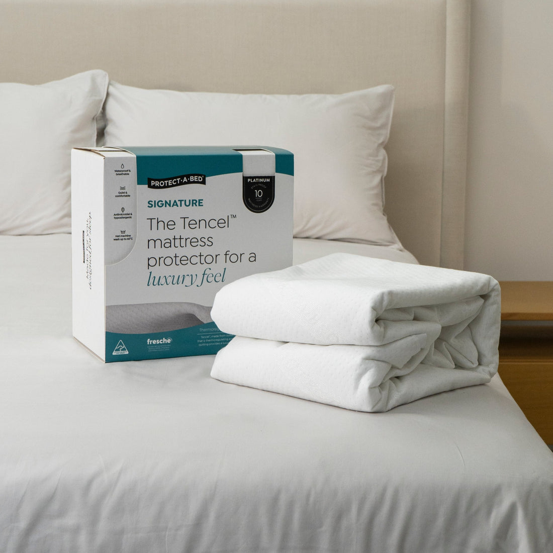 Signature Tencel™ Jacquard Fitted Waterproof Mattress Protector