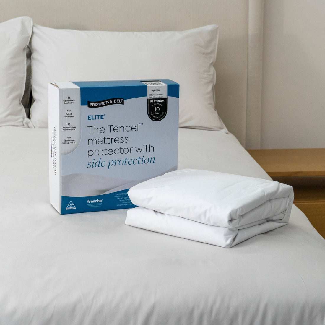 Elite® Tencel™ Jersey Fitted Waterproof Mattress Protector with Side Protection