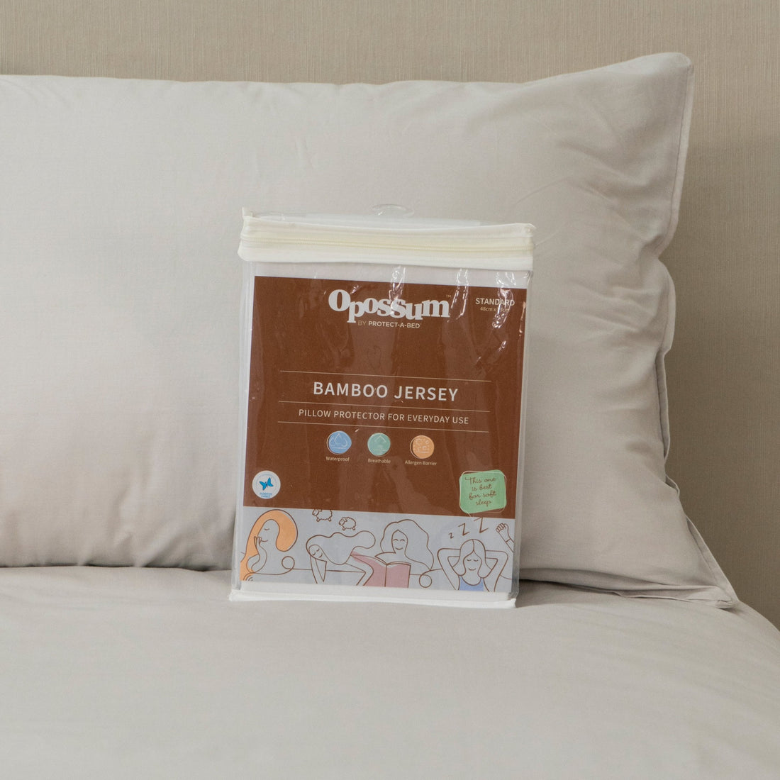 Bamboo Jersey Fitted Waterproof Pillow Protector