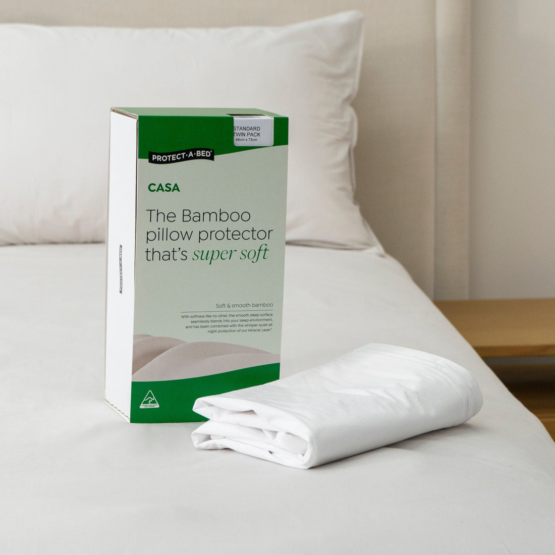 Casa Bamboo Jersey Waterproof Pillow Protector