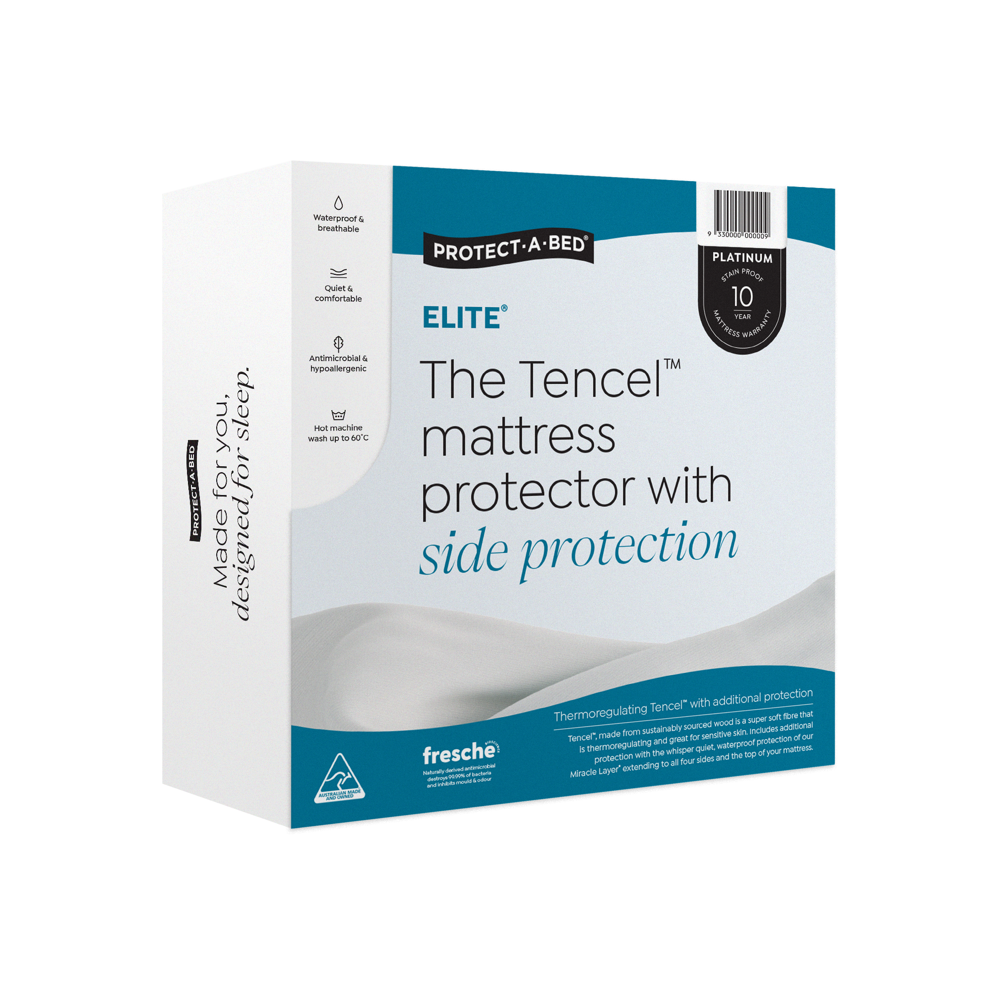 Elite® Tencel™ Jersey Fitted Waterproof Mattress Protector with Side Protection