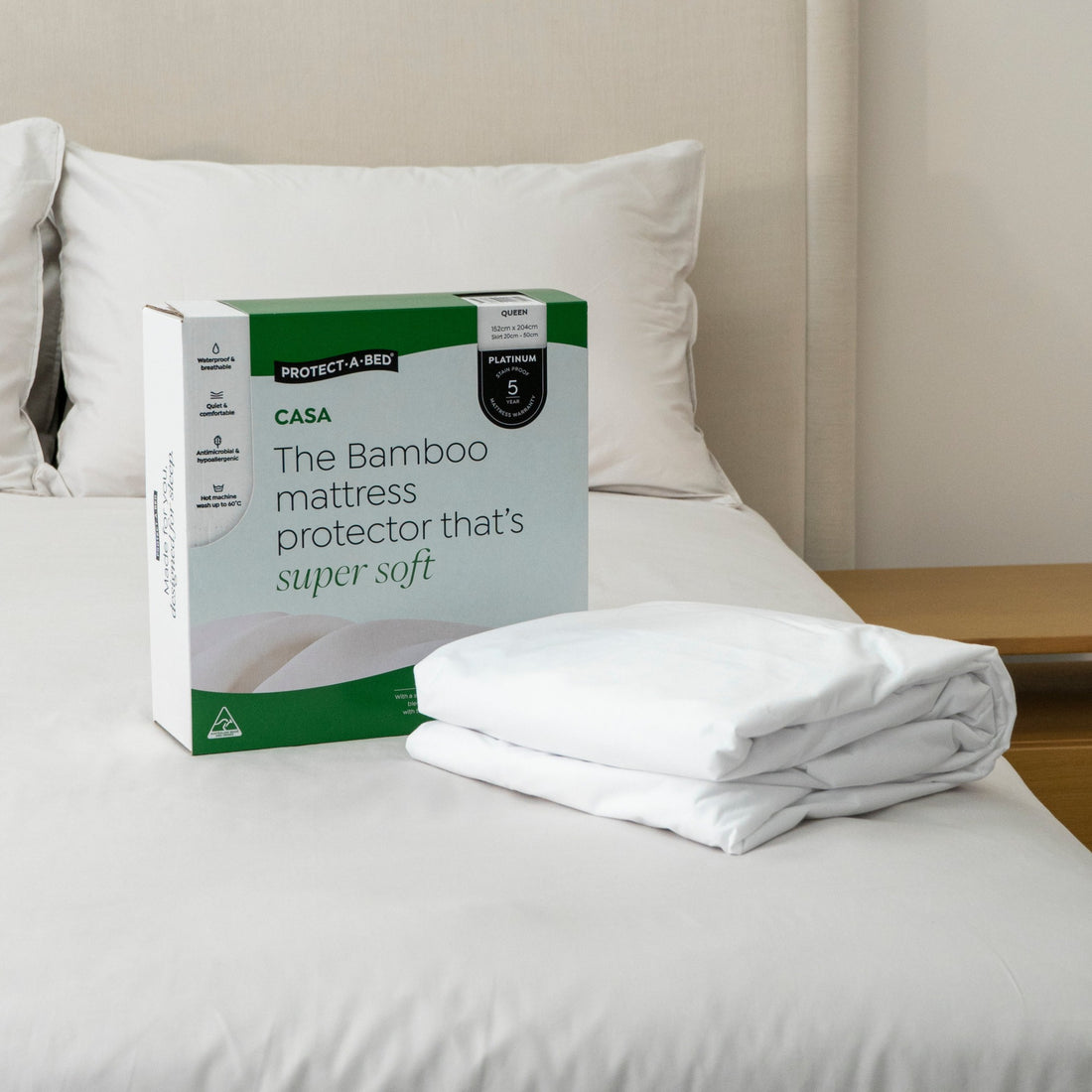 Casa Bamboo Jersey Fitted Waterproof Mattress Protector