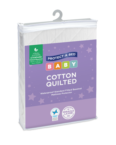 Cotton Quilted Fitted Bassinett Mattress Protectors