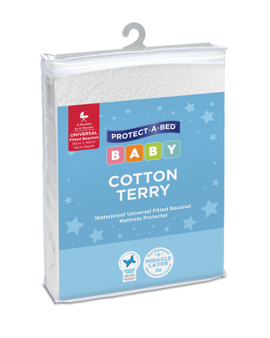 Cotton Terry Fitted Bassinet Mattress Protectors