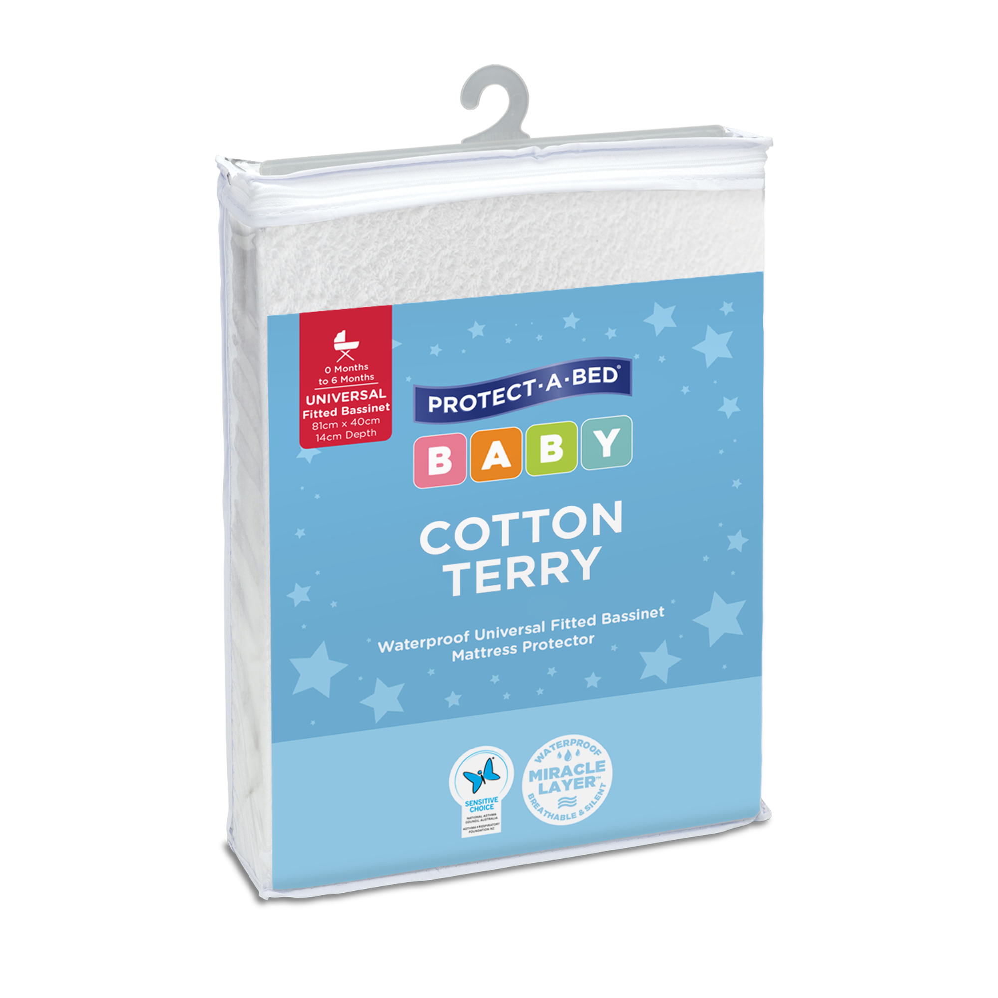 Cotton Terry Fitted Waterproof Bassinet Mattress Protector