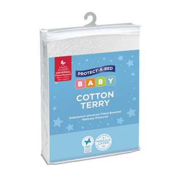 Cotton Terry Fitted Waterproof Bassinet Mattress Protector