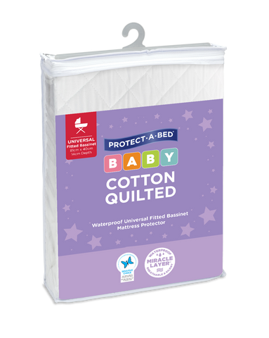 Cotton Quilted Fitted Bassinett Mattress Protectors