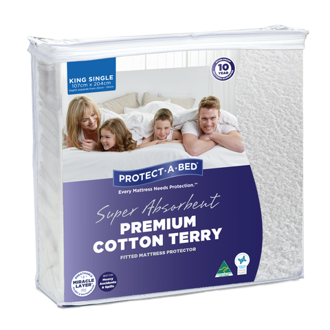 Super Absorbent Premium Cotton Terry Fitted Waterproof Mattresses