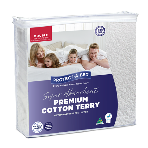 Super Absorbent Premium Cotton Terry Fitted Waterproof Mattresses