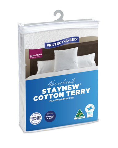 Absorbent Cotton Terry Staynew Fitted Waterproof Pillow Protectors